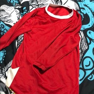 Red and white jersey